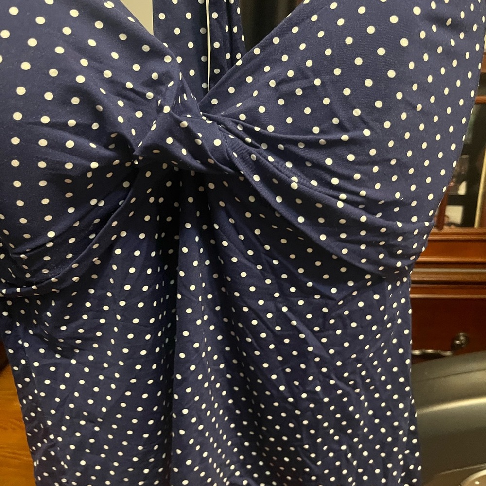 Navy Blue Polka Dot Dress